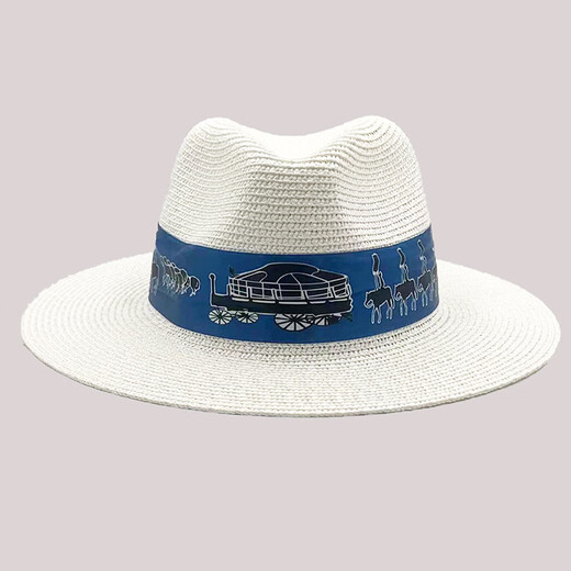 Gisailen Mongolian hat, straw hat, new men's and women's travel jazz sun hat, Mongolian ethnic wedding, beige M (56-58cm)