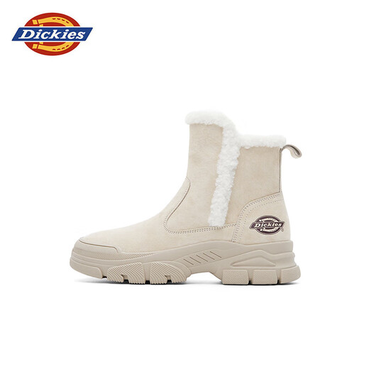 Dickies Botas de Nieve para Mujer Botas de Mujer Botas Cortas Gruesas de Terciopelo de Invierno Zapatos de algodón cálidos Botas Beige 37