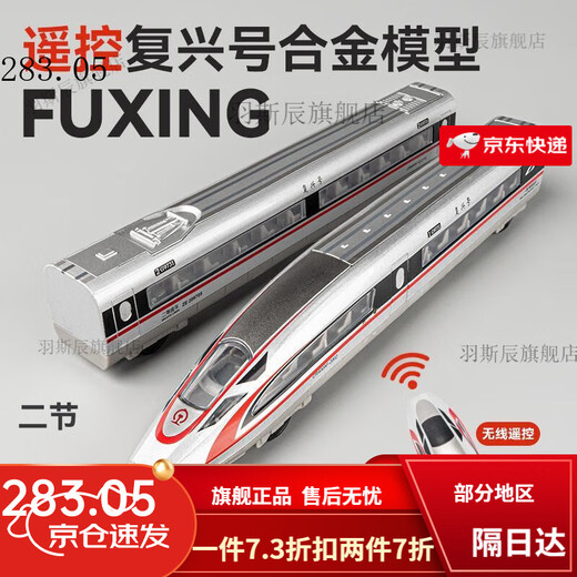 复兴号高铁动车组模型超长电动遥控仿真合金和谐火车轨道儿童玩具 【遥控电动】超强磁力高铁 双节