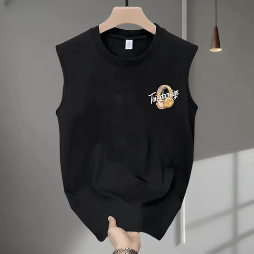 Pierre Cardin 2025 Summer moderno nuevo chaleco de cuello redondo pesado Camiseta sin mangas en el chaleco de hombres suelto