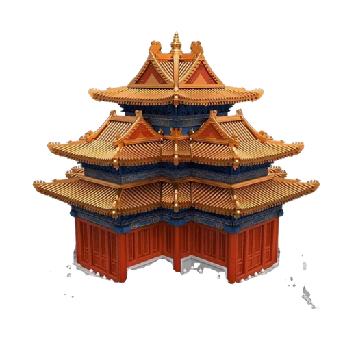 ONEVAN角楼紫禁城榫卯结构积木高难度千年隼中国宫廷古建筑拼装玩具 大号金色阿房宫【6630灯光版】工