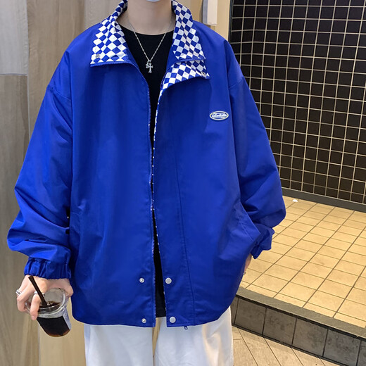 班尼路胖子日系立领夹克男大码宽松开衫上衣褂子休闲运动高街外套春秋季 6628米白色 3XL