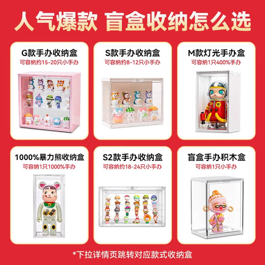 GOTO Labubu figure cabinet labubu display cabinet Bubble Mart figure blind box display box pendant storage rack transparent manual model Labubu pendant storage box 1 (can be placed on one end without hiding)