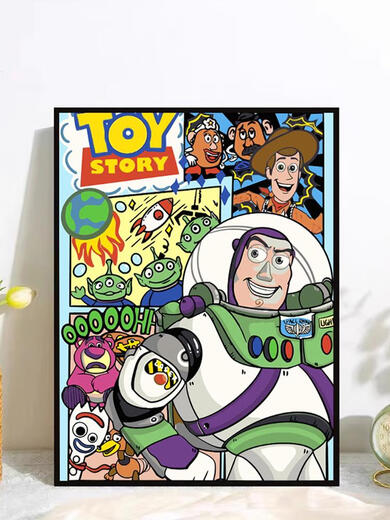 Bus de Toy Story Sweet Miaomiao Année légère Peinture d'huile numérique Diy Remplissage Couleur Drawing Drawing Cartoon Decorative Painting Painting QX14222 Pigment Pigment + toile d'huile professionnelle + pinceaux multiples +