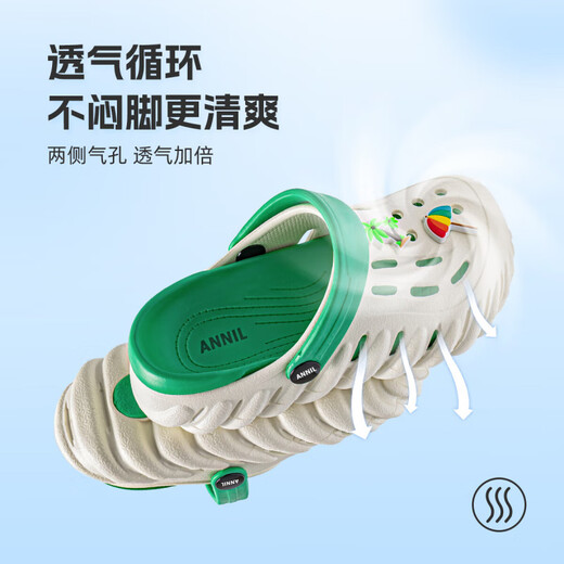 Annil Children's Hole Shoes Pantoffeln mittelgroße Kinderkleidung 2025 Neue Sommer-Kinderbag-Toe Sandals Hole Schuhe 7453 Grün 34 (220 mm empfohlene Größen 34-35)