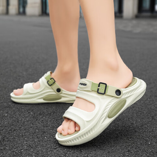 
Summer travel and driving casual dual-purpose slippers for men wearing flip-flops trendy and versatile beach sandals for men (AM) 25L5 Mint Green 42 Double size 42-43