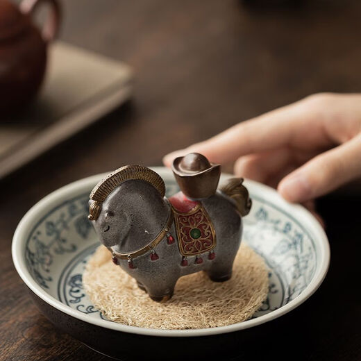 Thousands of color-changing tea pet ornaments, Chinese-style fortune-lubricating Tang horse tea table, tea set, tea tray accessories, exquisite tea pet, instant money-temperature-sensitive color-changing model