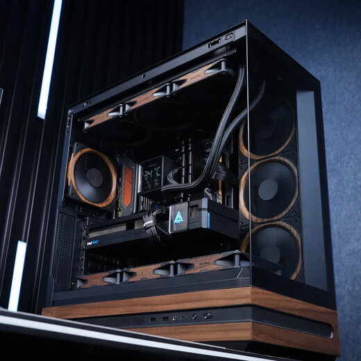 鑫谷（segotep）甄木1黑色海景房玻璃实木机箱（ATX大板/双360水冷位/Type-C/支持5090/5080显卡/台式电脑主机箱）