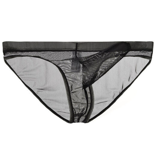 Sexy underwear thong for male adult masturbation transparent mesh sexy men's underwear black M
