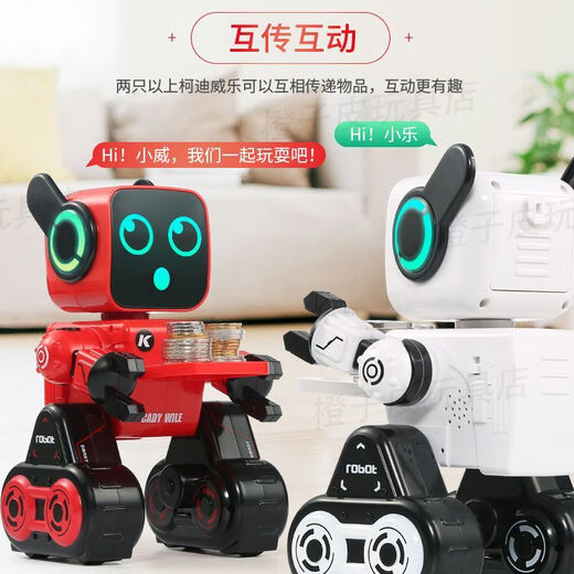 Xiaomi Youpin Robot Children's Toys Girls and Boys Intelligent Dialogue Early Church Dance Electric Remote Control Robot Interaction K10 White Deluxe Edition can be controlled by APP Enjoy dual battery version (shop recommendation)