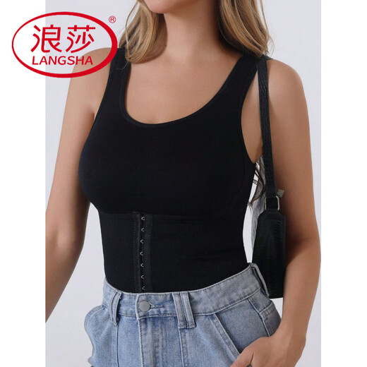 浪莎（LangSha）塑身衣连体收腹提臀瘦身衣紧身薄款宽肩带塑形连体紧身衣收肚子女 浅紫【单 件装】 S 【80-100斤】
