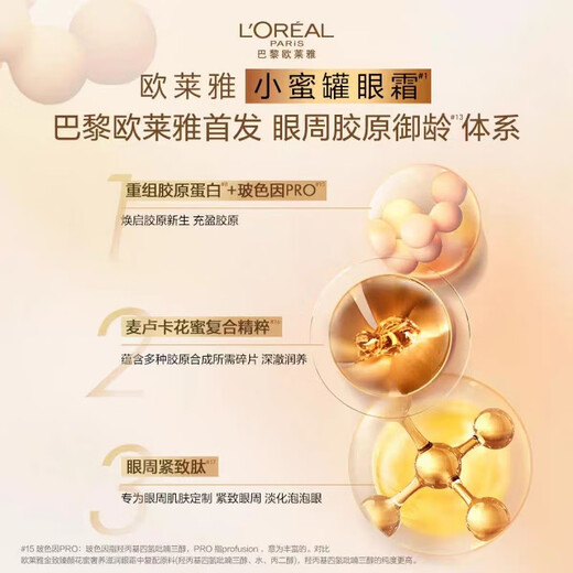 
L'Oreal (LOREAL) L'Oreal Small Milk Can Eye Cream Purple Iron Eye Cream Diluted Fine Wire Lifting and Firming Small Milk Can Eye Cream 20ml