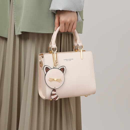 CALVIAKRIM2025 new four-season women's crossbody shoulder bag light luxury versatile high-end fashion trendy leather bag handbag beige white