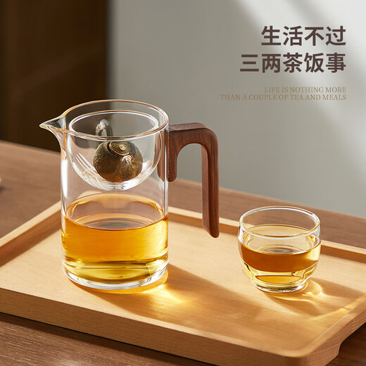 Mingguang teapot Xiaoqinggan special teapot tea water separation high borosilicate glass tea leakage male cup integrated