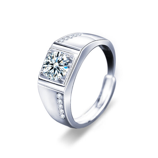 EothPT950 Platinum One Carat Moissanite Diamond Couple Ring Female Pair Ring Valentine's Day Birthday Gift for Girlfriend 1 Need to keep silent Contact customer service for instructions