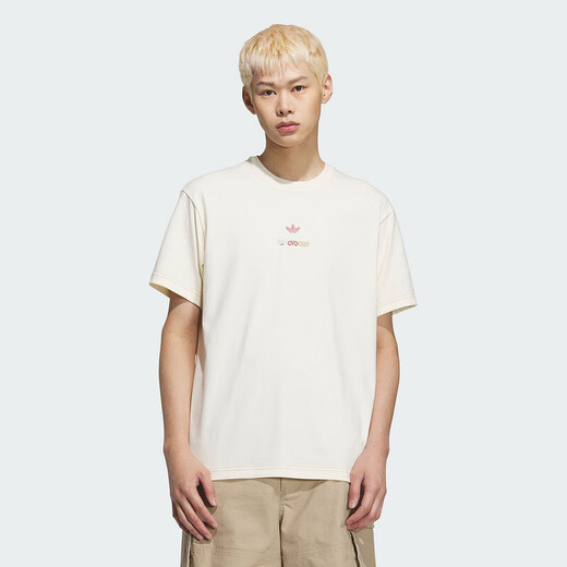 阿迪达斯 （adidas）三叶草T恤男装 2025夏季新款宽松圆领舒适运动休闲短袖T恤 KC1429 M