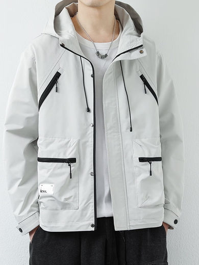 Scarecrow brand work jacket men's 2025 spring and autumn new style hooded jacket for young and middle-aged men's assault top men's black XL