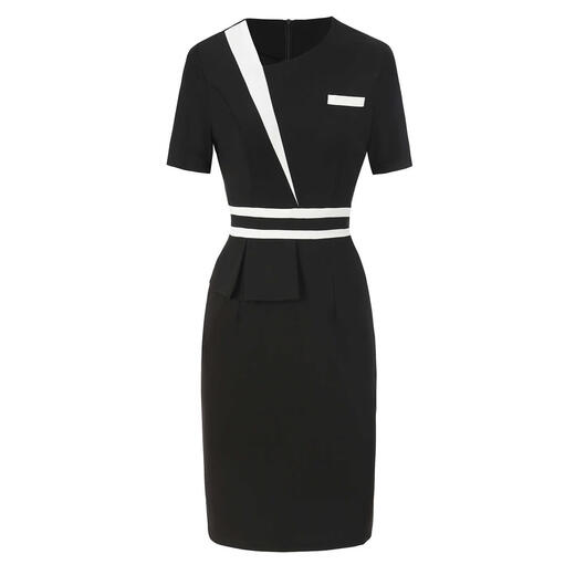 HKZN counter high-end beautician dress work clothes female temperament goddess Fan sells skirt jewelry store gold store black 9885 S
