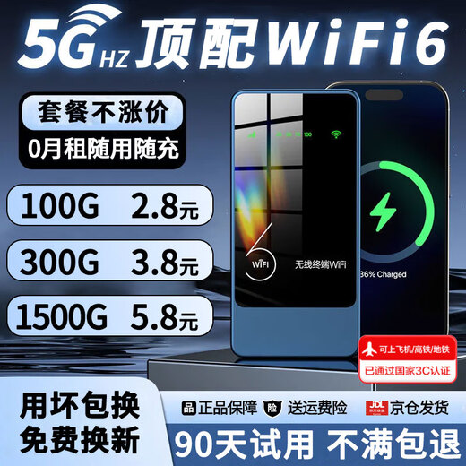 Huomeng portátil wifi inalámbrico 2025 nacional universal 5ghz flujo ilimitado power bank dos en uno oficial genuino sin tarjeta tres redes universal sin alquiler mensual wifi extraíble 10.000 mAh recargable - azul - 72 horas de duración de la batería 5Ghz
