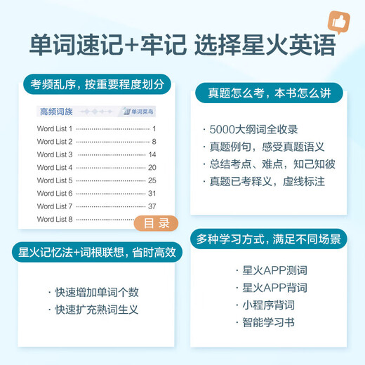 【赠大纲词汇表】备考2025年12月星火英语词汇乱序版单词巧记速记 星火六级词汇书单词书 四级真题单词书自选 星火四级词汇巧记速记
