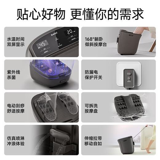 Beici foot bath sterilization foot bath automatically heated foot warmer massage physiotherapy foot bath bucket for parents, elders, birthday gift for boyfriend and girlfriend M2Pro