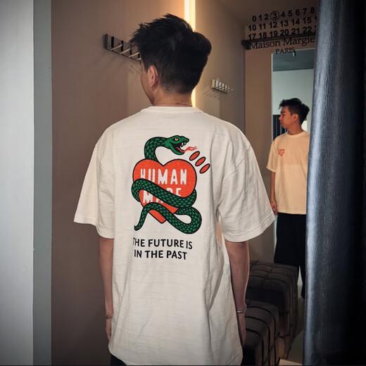 Haidiluo Année de serpent japonais T-shirt à manches courtes JJ Lin Men et femmes T-shirt T-shirt printemps et été 3937 Black S