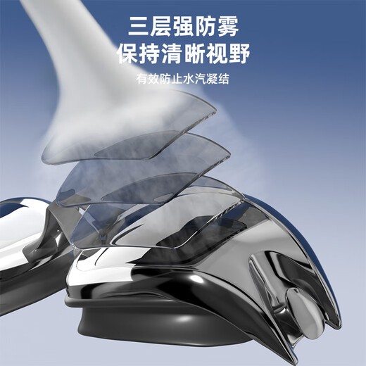 XTEP swimming goggles men's high-definition anti-fog waterproof men's racing swimming goggles electroplated myopia with prescription women's swimming goggles electroplated black two-piece set with different degrees contact customer service flat/not myopic