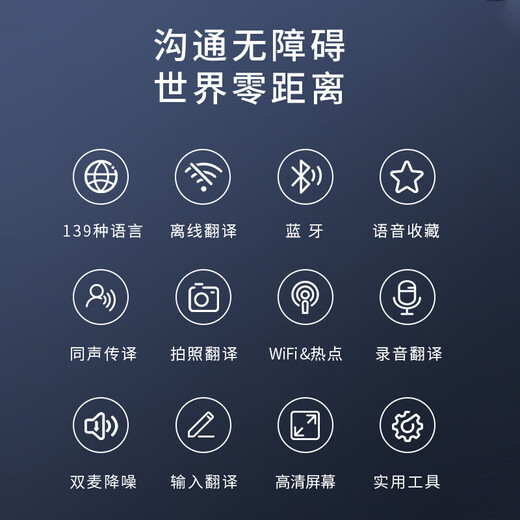 Love 100%. Get it at nearly half price. AI offline translator. Voice tool for overseas studies. Multi-language real-time simultaneous interpretation and mutual translator. Photo and recording. English for study abroad, business travel. 8G version. 19 kinds of offline translation + photo translation + 139 languages. Study abroad, business negotiation and translation tool. Support 500 people for online translation at the same time.