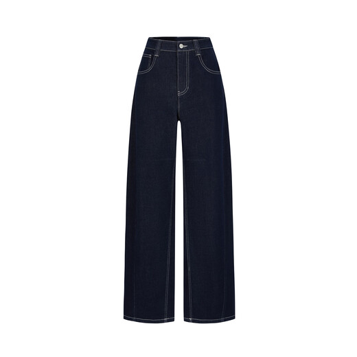 Jiuzi Annako Retro Casual Denim Style Lose Dunkelblau Denim Scimitar Hosen Frauen Frühling neuer Stil 2025 Zhangqing-Sekunden-Batch KWFQ12172 S