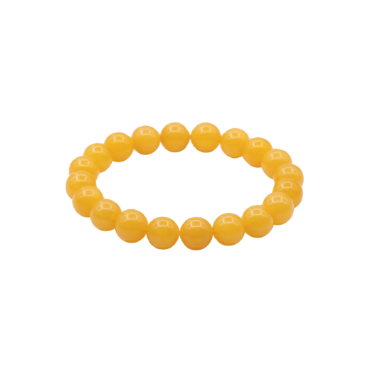Fat Donglai quality mountain ruler beeswax bracelet for girls to play with natural amber chicken fat yellow gift bracelet for mothers men's style antique embroidery brocade box 6mm 16-17cm