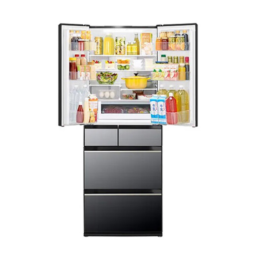 Hitachi (HITACHI) refrigerator 617L imported from Japan, vacuum preservation, automatic ice making, embedded, household, large capacity, double cycle, embedded R-HW620RC R-HW620RC 617L crystal mirror color (X)