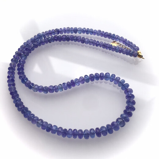 DL 1998 Fat Donglai same style tanzanite necklace light blue slightly purple beads necklace hand polished faceted elegant temperament skin 925 silver ice transparent tanzanite necklace 2.9-4.4 4