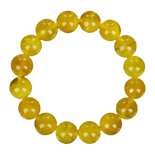 OUCERNY beeswax bracelet, one thing, one certificate, one picture, unique product, natural amber round beads full of density, no optimization, chicken fat yellow bracelet, natural and unique product, one thing, one certificate, 17.56g 12mm+