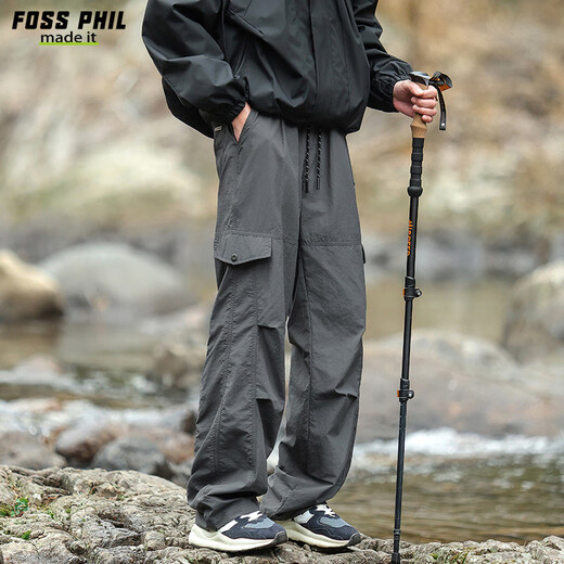 
Foss Phil mountain range charge pants men's spring and autumn three-dimensional loose work clothes outdoor sports straight casual pants 756 gray L
