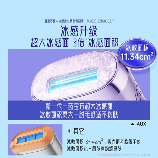 AUX Hair Removal Device Sapphire Freezing Point Laser Painless Whole Body Underarm Private Parts Home Shaving Machine Girlfriend and Wife Gift Box 1127B Freezing Point Sapphire Pro