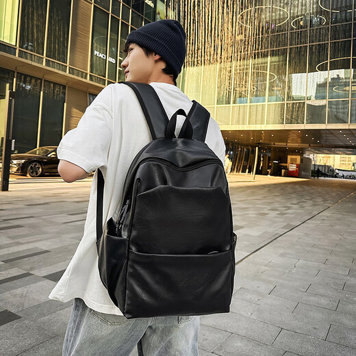 Neuer europäischer und amerikanischer Retro-Computerrucksack, trendiger Rucksack mit großem Fassungsvermögen, Reiserucksack, Tasche für Mittelschüler und Studenten, schwarz