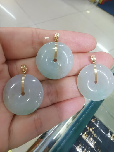 CAOX 18K gold inlaid safety buckle A goods pendant ice seed floating flower 18k gold buckle head pendant pendant buckle 18K gold safety buckle pendant No. 1