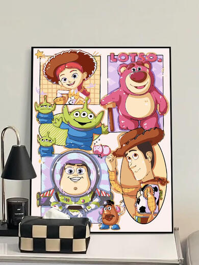 Bus de Toy Story Sweet Miaomiao Année légère Peinture d'huile numérique Diy Remplissage Couleur Drawing Drawing Cartoon Decorative Painting Painting QX14222 Pigment Pigment + toile d'huile professionnelle + pinceaux multiples +