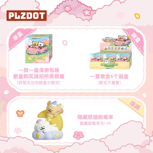KKV genuine PLZDOT line puppy happy outing series blind box toy desktop ornament doll gift, 1 randomly sent (if you need the number of end boxes, take 6 pieces), no reason to return or refund after opening.