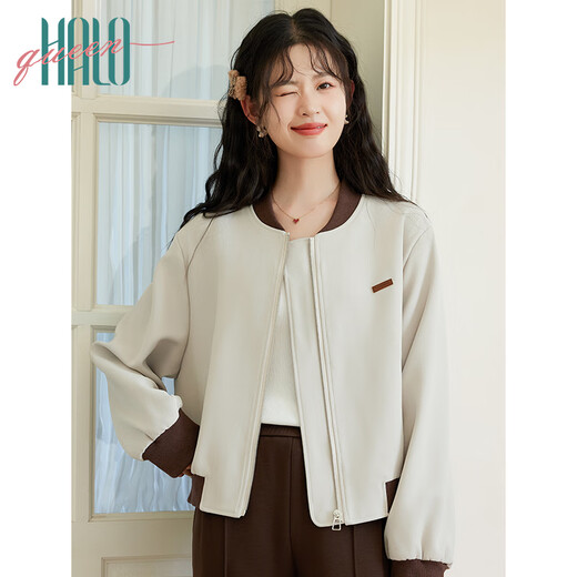 Halo Queen short jacket for women's wilderness Maillard spring and autumn casual baseball uniform jacket new product H143U2014