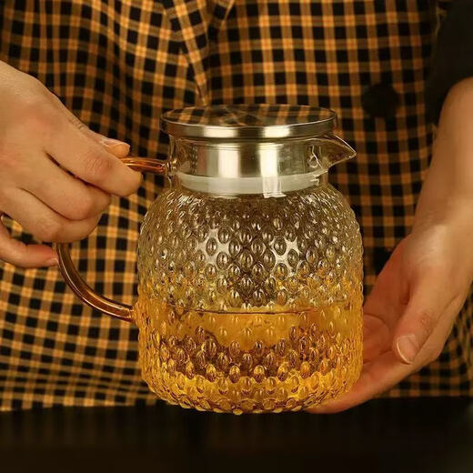 Rice grain teapot hammered heat-resistant glass teapot kettle teapot household tea set 1800ml