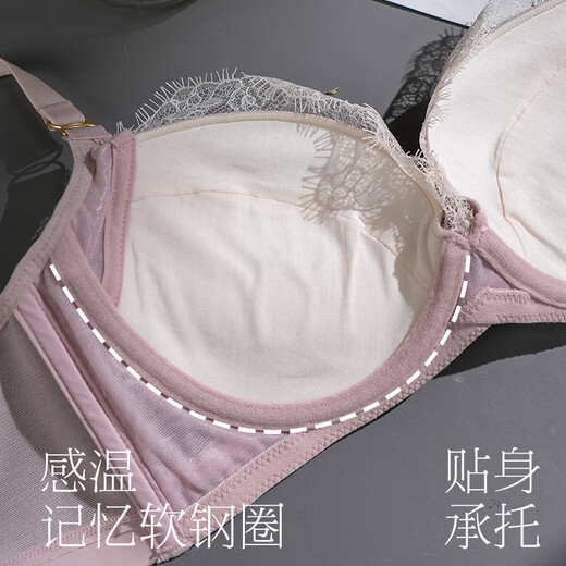 梧桐本色性感蕾丝小胸聚拢加厚软钢圈内衣希雅系列WN24109 黑色 70A