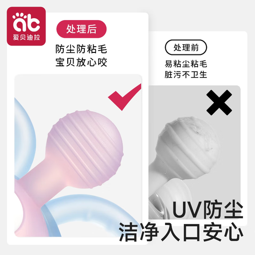 Aibedila Manhattan hand ball baby silicone chewable teether baby soothing toy baby silicone baby oral period Manhattan silicone ball-Solans Galaxy