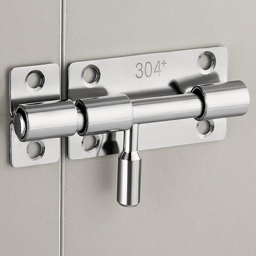 Honggong Latch No-Punch 304 Stainless Steel Anti-theft Door Bolt Door Buckle Bathroom Lock (With Screws + Nail-free Glue) 304 Stainless Steel Latch