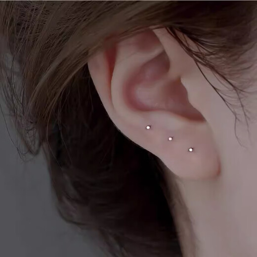 Eve Lauder S999 Pure Silver Earrings Ear Stud Ear Hole Stick Ear Hole No-Pick Female Simple Invisible Tremella Needle New Ear Piercing Students Anti-Blocking 11mm Tremella Stick (10 Pack) - Suitable for Thin Ear Lobes