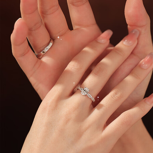 MZMZ Platinum Couple Ring pt950 Platinum Knot Proposal Diamond Ring Pair of Rings Valentine's Day Birthday Gift for Girlfriend When/Next Day Delivery - Light Luxury - Ballet Couple Ring