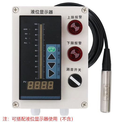 Petit water tank input level meter transmitter sensor probe digital display instrument water level 4-20mA ordinary 0-2 meter range 5 meter cable