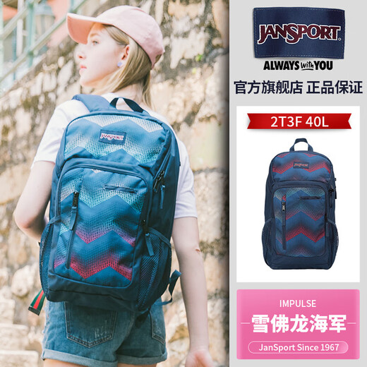JANSPORT Jasper European and American spine protection high school men and women colorful large-capacity backpack computer backpack 2T3F black triangle arm 2T3F3D6