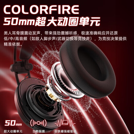 Colorful (Colorful) Colorful E-sports professional model 7.1+EQ tuning Head-mounted gaming wired headset desktop computer notebook microphone noise reduction chicken listening sound positioning USB H10 PRO Knight Black upgraded e-sports model essential for e-sports games