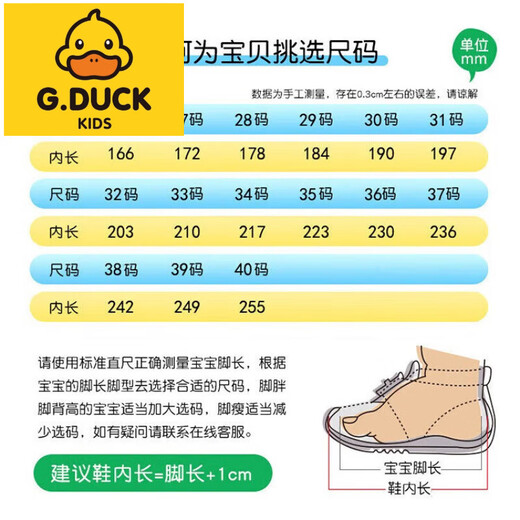 G.DUCKKIDS小黄鸭女宝宝夏季新款防滑学步6-18个月软底沙滩鞋男童婴幼儿凉鞋 黑色6622卡通凉鞋 10.5 内长13.0cm16码